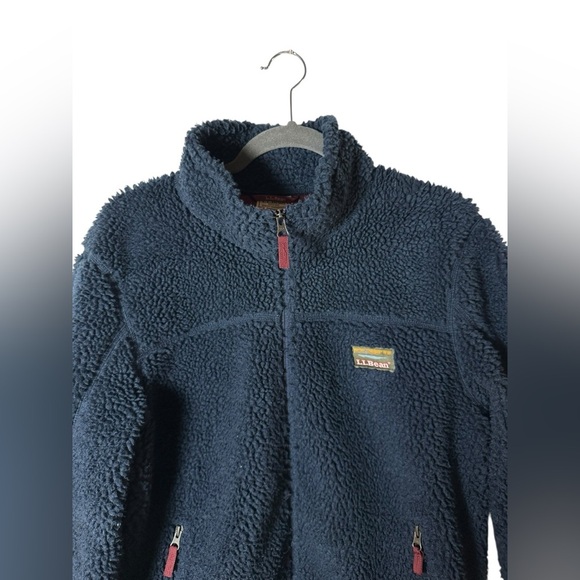 L.L.Bean Sherpa Fleece Jacket Men’s Medium Regular Blue Full Zip - Picture 5 of 11